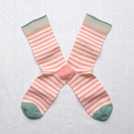 Chaussettes Rayures Rose Pêche